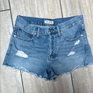 Madewell Blue Distressed Denim Shorts